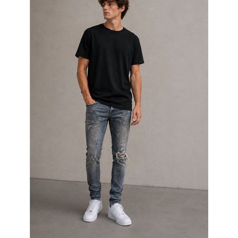 Purple Brand P001 Men's Distressed Skinny Jeans Designer Denim Y2K